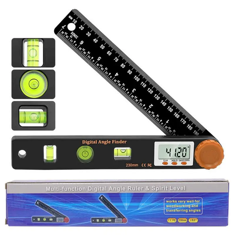 4in1 Meethoek Digitale Instrument Hoek Inclinometer Elektronische Goniometer Detector Niveau Liniaal Tool