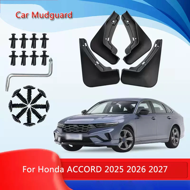 4PCS ABS Car Fender Mud Flap For HONDA ACCORD 2025 2026 2027 Auto Premium Splash Guard Anti-dirt Wear-resistant Body Accessory