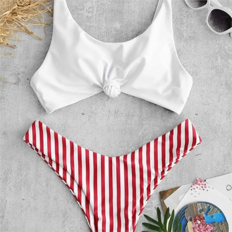 Maillot de bain à rayures pour femmes, ensemble deux pièces, sexy, plus riche, vêtement de plage, micro, string, 2024