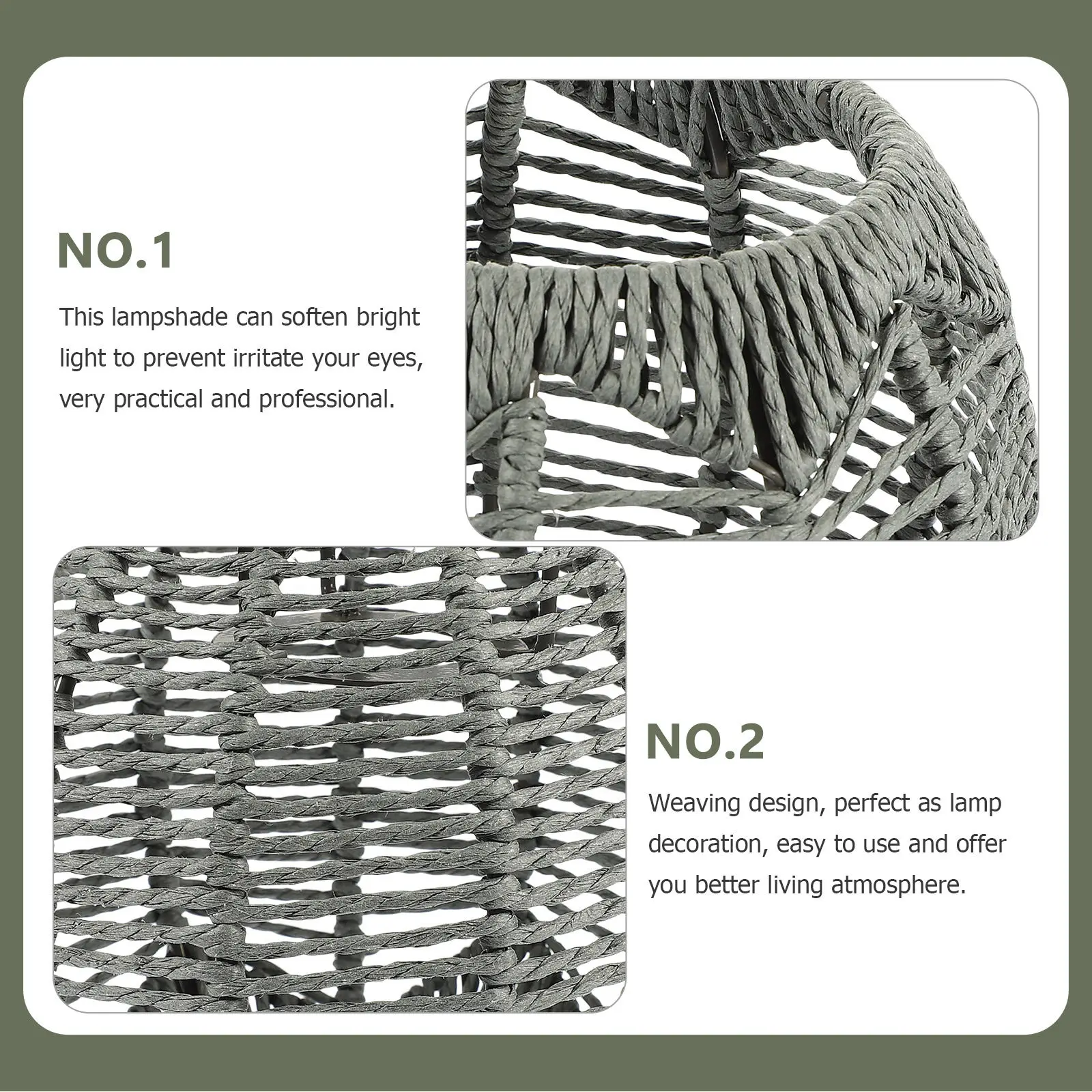 Woven Lampshade Light Diffuser Stable Structure Decorative Hanging Lamp Shade for Hotel Restaurant Home Light Covers