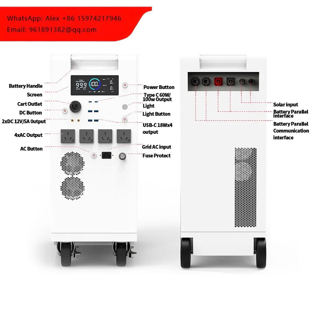 

Portable Energy Storage All In One 5kWh LiFePO4 Battery Pack Home Use Power Station 6000 Cycles