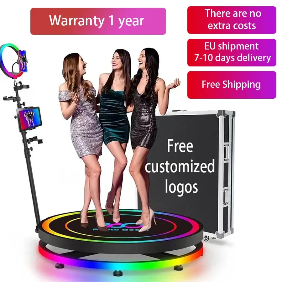 360 Photo Booth Machine for Parties with Extra Battery,Logo Customization,Software APP Remote Automatic 360 Spin Camera Booth