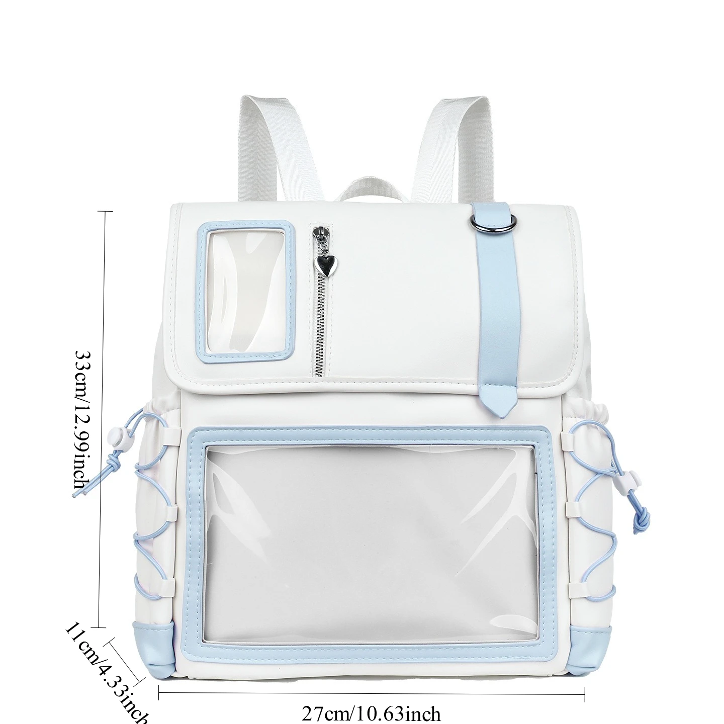 Japanese Student School Bags Youthful Girls Ita Bags Kawaii Backpack JK Uniform Anime Y2k Backpack Transparent Pocket Pain Bags