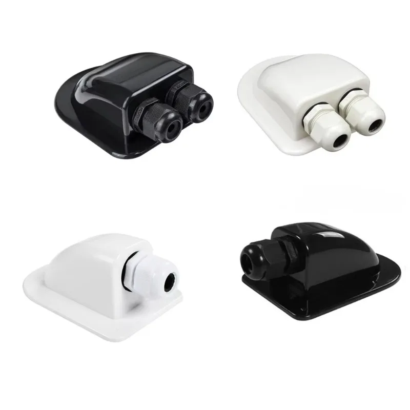 Waterproof ABS Junction Box Solar Panel Roof Sealing Pipe Split Type Double Cable Entry Gland For RV Motorhomes Camper Boats