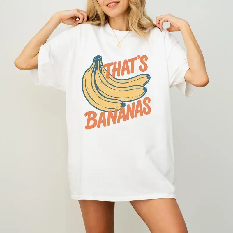 

That's Bananas T-shirt Funny Saying Retro Banana Graphic Tee for Men Women Unisex Humorous Fruit Top