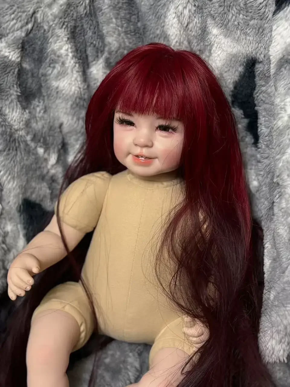 EGO カスタマイズされた限定供給 21 インチリボーンベビー 2 歯人形赤毛塗装キット DIY パーツタイの女の子クリスマスギフト