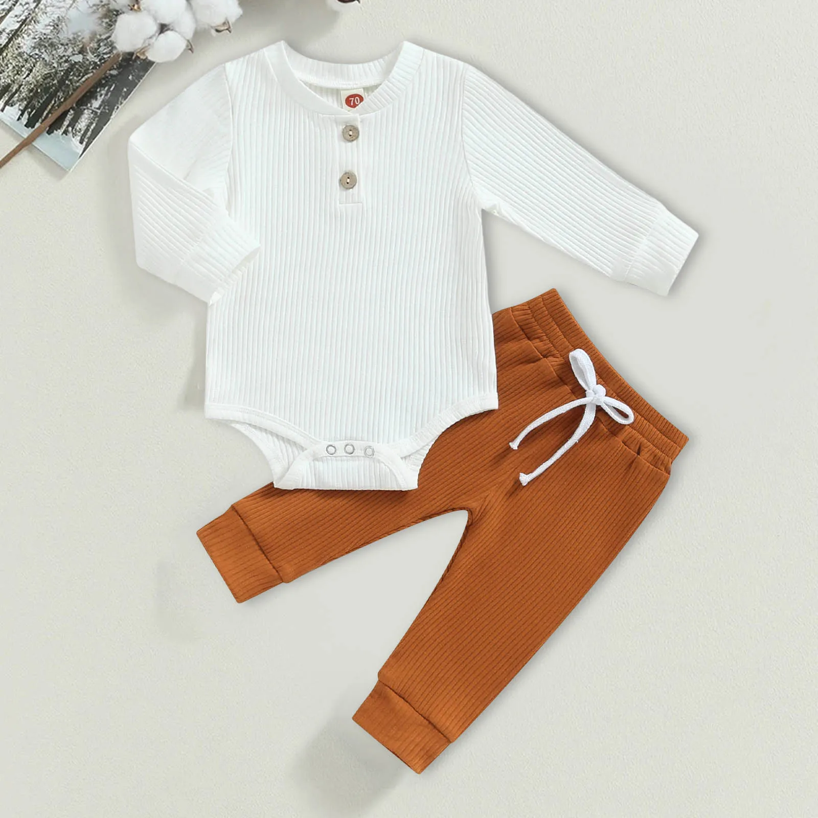 

Organic Clothes Boy Babys Comfortable And Breathable Set Simple Long Sleeve Pants Casual Two Piece Set 13 Month Clothes