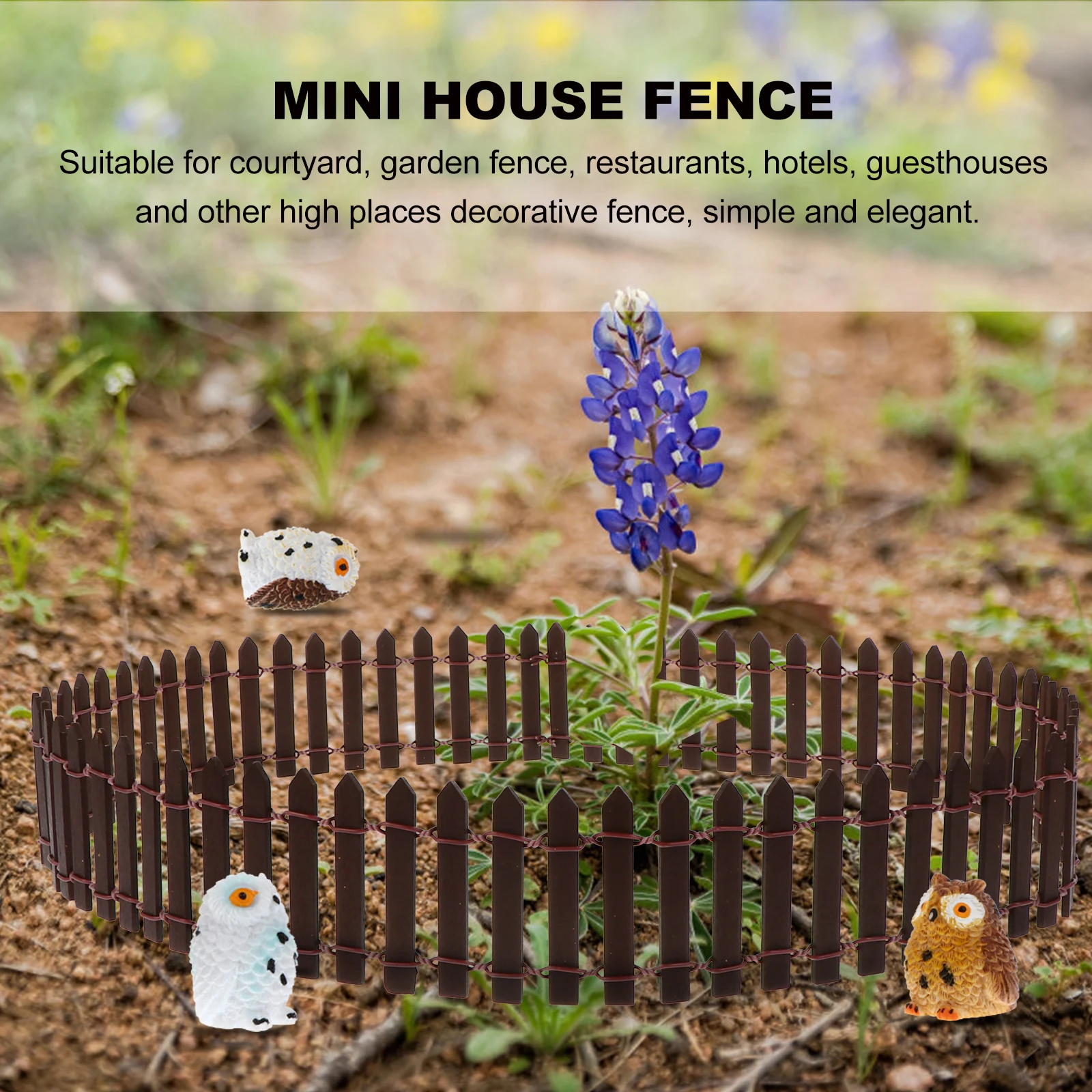 

2 Pcs Mini Wooden Fence Durable Safe Environmental Fairy Garden Accessories Christmas Tree Decorations Flexible Miniature nament