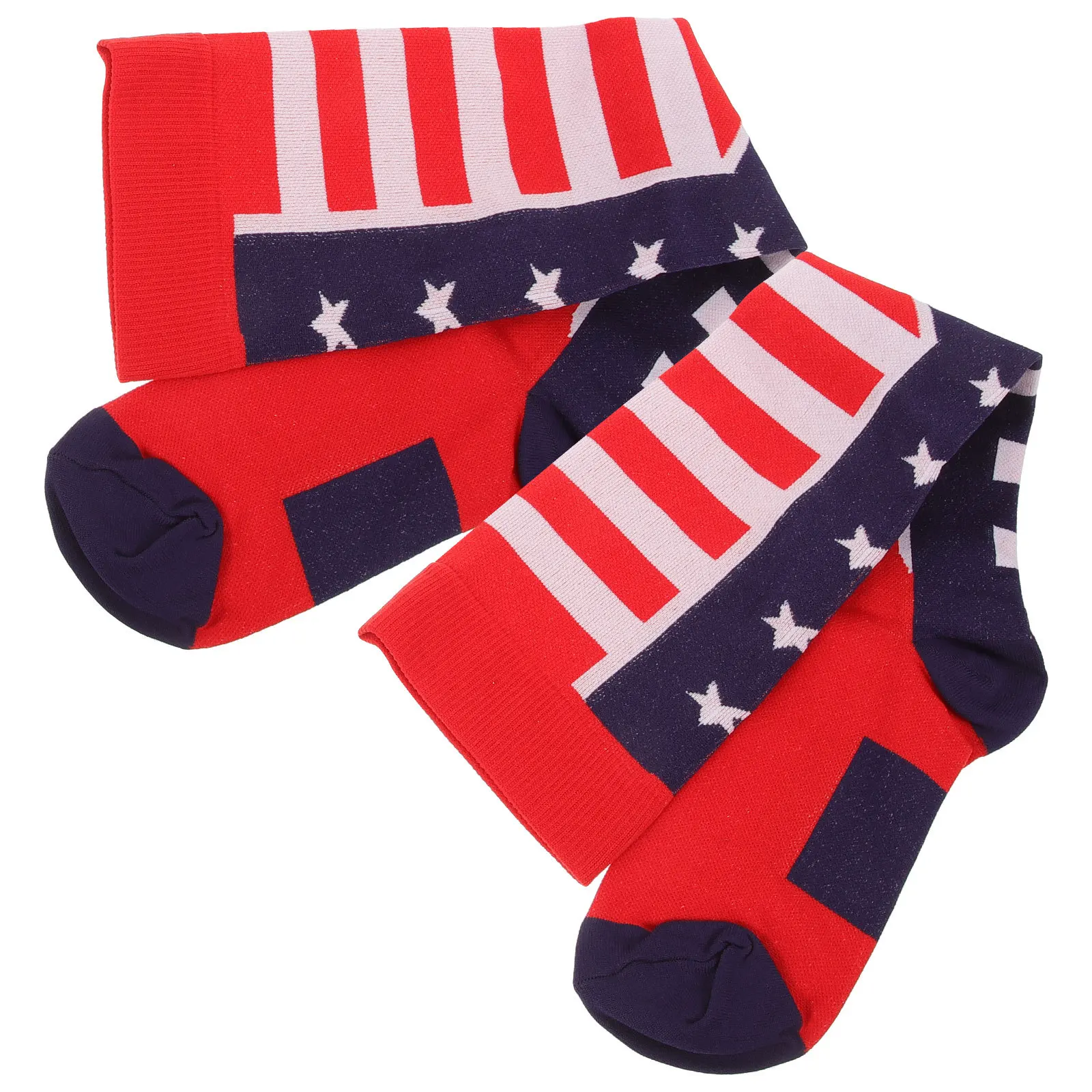 

1 пара носков до колена, эластичные длинные чулки с принтом американского флага, спортивные носки-трубочки, реквизит для наряда, размер L Xl