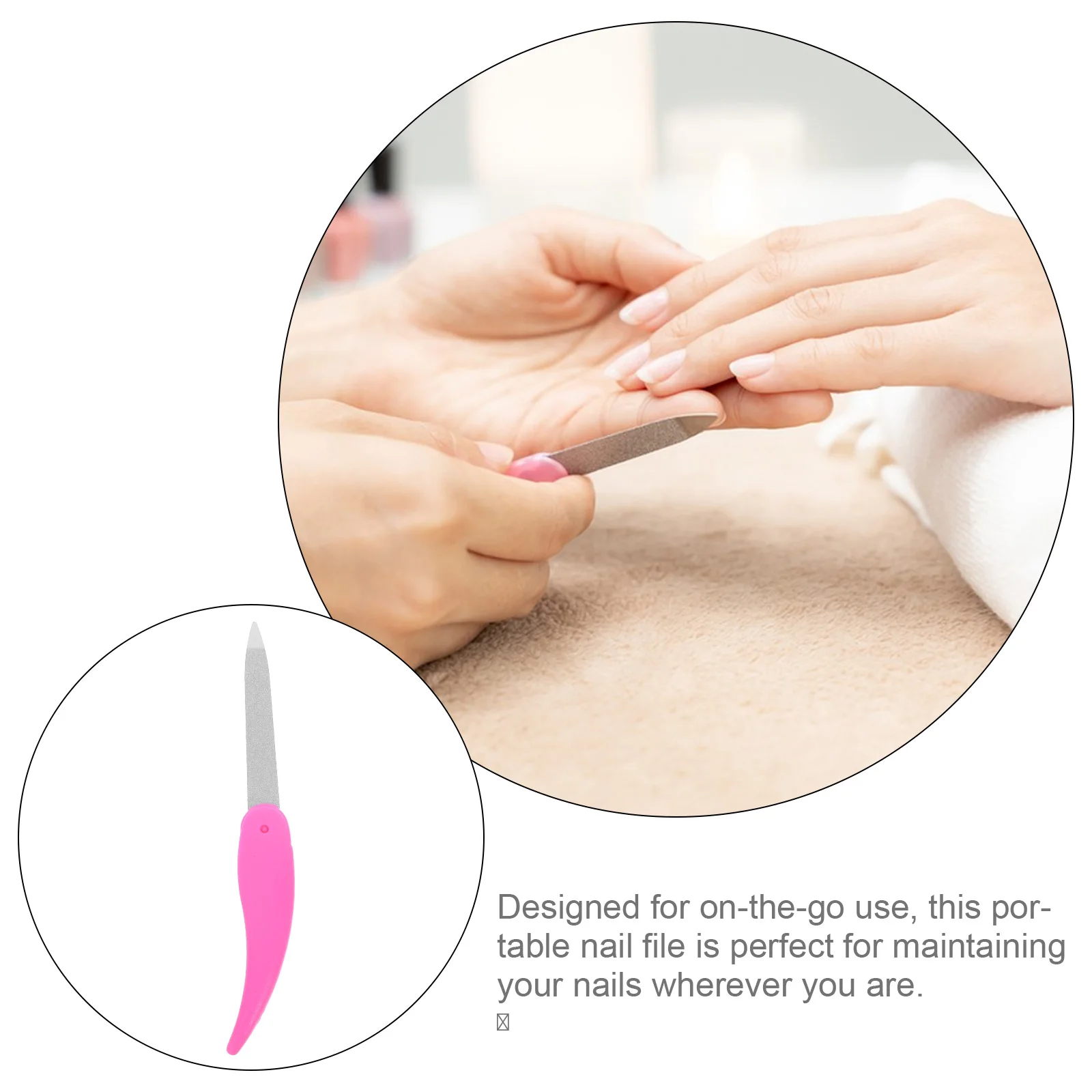 

6pcs Nail Files For Travel Foldable Metal Double Sided Nail Files Dual Sided Polishing Strips Portable Manicure Travel Supplies