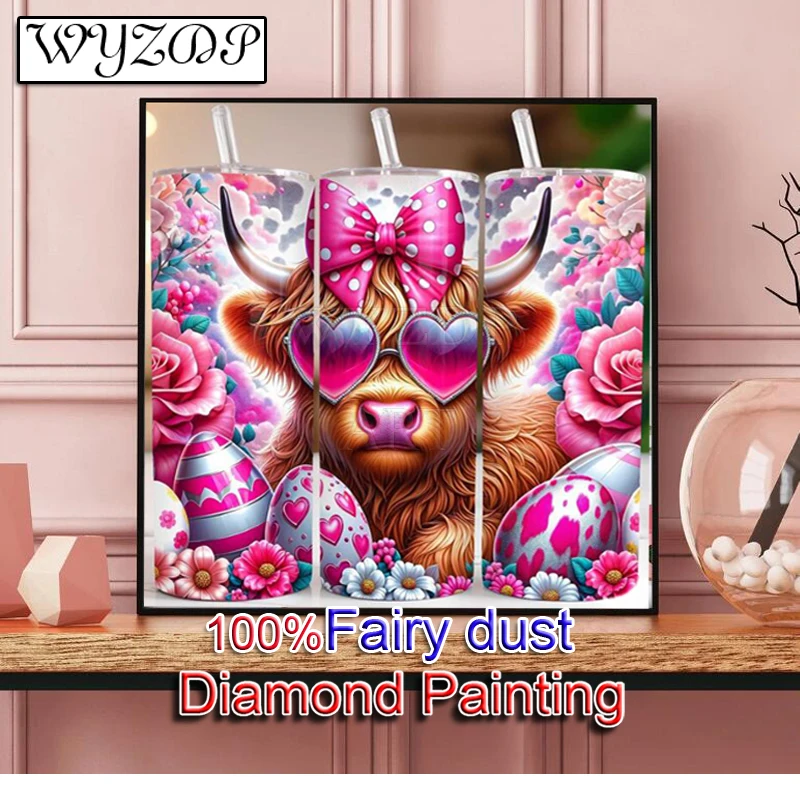 Colorful cow 5D Diy 100% Fairy Dust Diamond Painting Full Square Diamond Embroidery Cross Stitch AB Diamond Art Crystal Docer