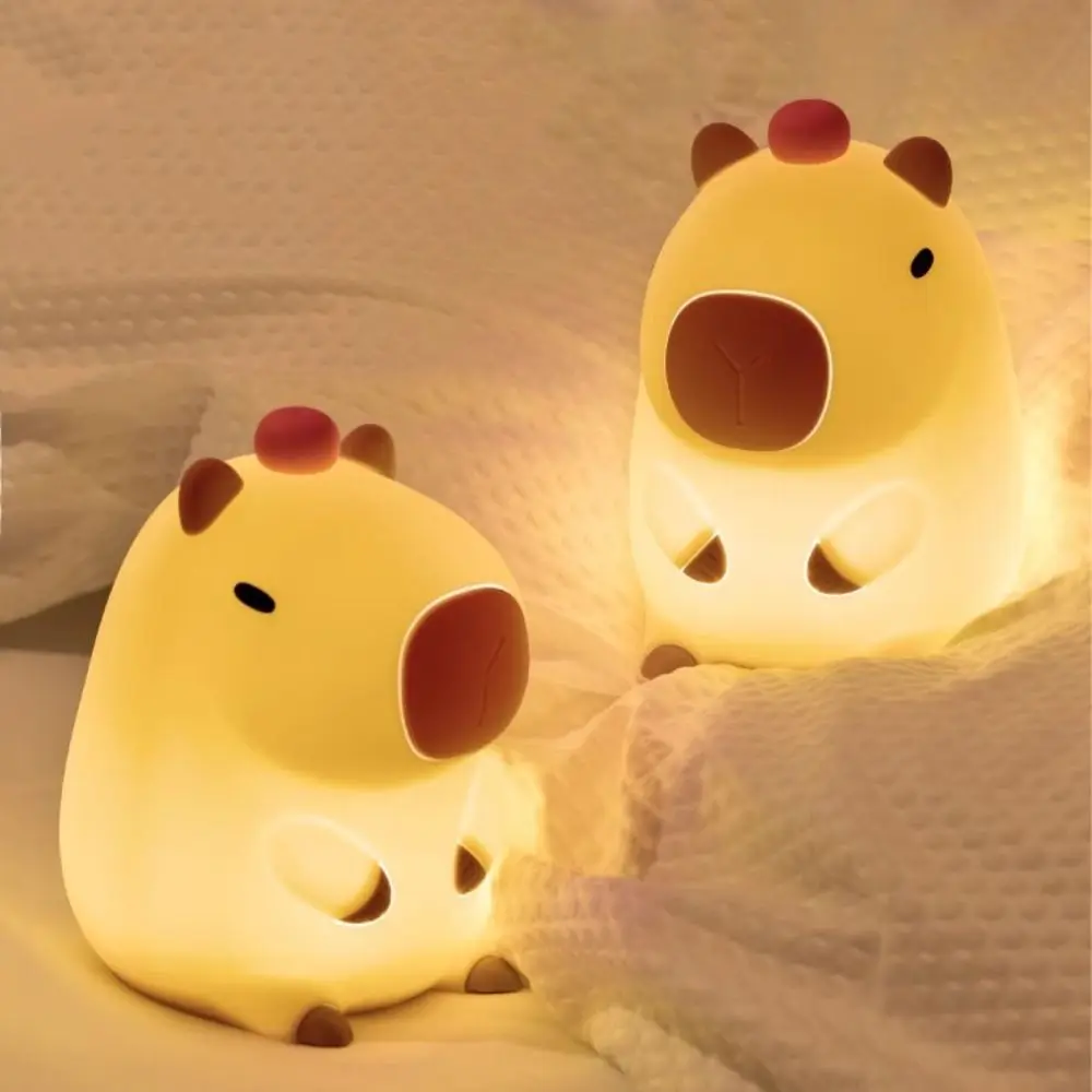 

Portable Timing Function Capybara Night Light Adorkable USB Rechargeable Silicone LED Lamp Colorful Animal Lamp Perfect Gift