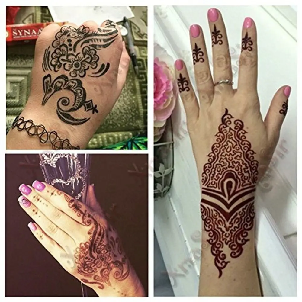 Henna Tattoo Stencil Temporary Arm Tattoo Body Art Sticker Template Indian Wedding Painting Henna Kit Tool