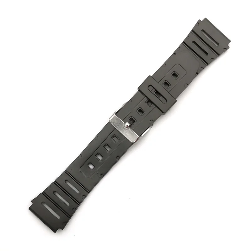 20mm Silicone Strap For Casio W-720 W-722 W-741 WL-100 CA-53 CA-61 Durable Watchband 18mm Plastic Watch Belt Black Wristband