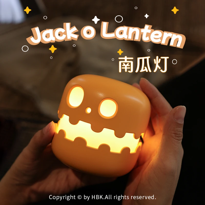 

Ночник-тыква для Хэллоуина, забавный аниме-светильник, декоративный USB-светильник с таймером, атмосферный LED-светильник для сна