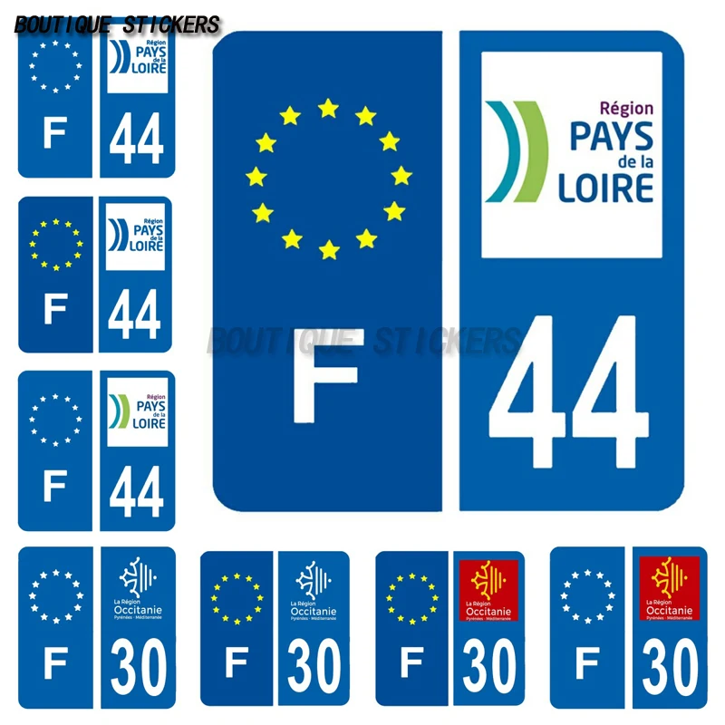 Exquisite License Plate Sticker Logo Area+F License Plate Department 30, 44 Waterproof PVC Stickers