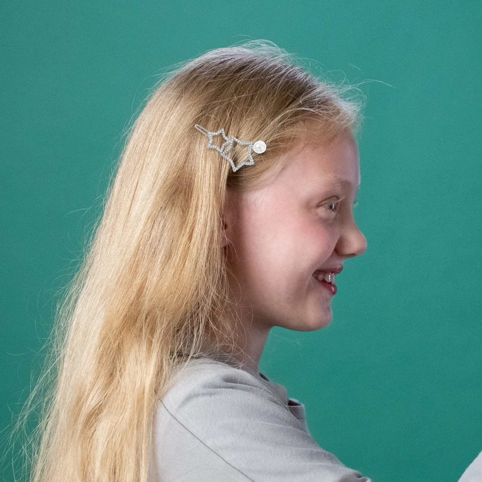 

Charming Rhinestone Star Clips Stylish Metal Pins For Women Elegant Bridal Wedding Accessories Hollow Geometric Design