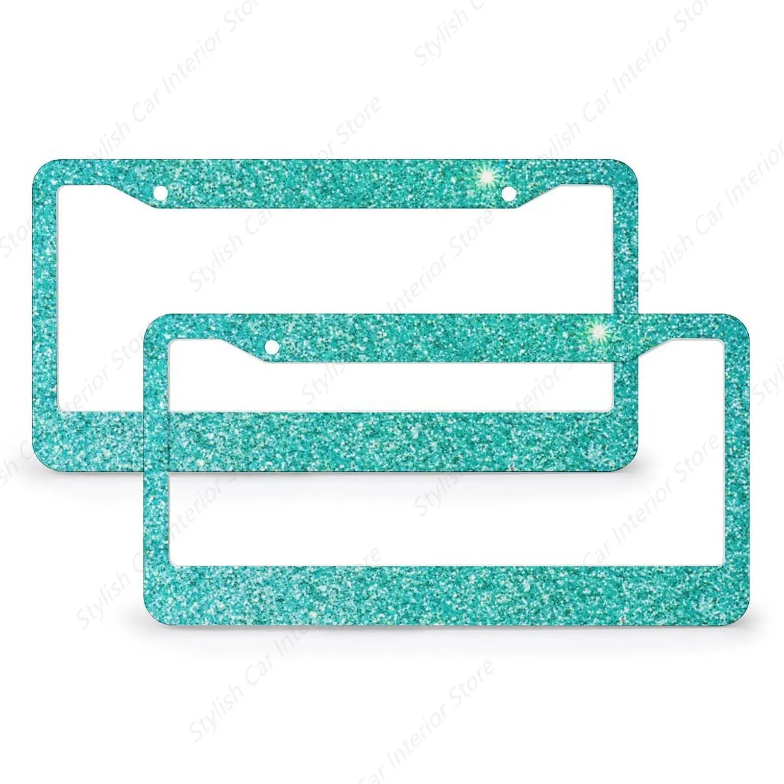 

License Plate Frame 2 Packs, 2 Hole Metal Aluminum Car Tag Holder Vehicles Standard Car Accessories Gift for Men Women