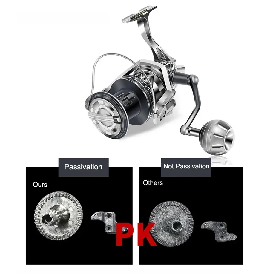 Imagem -04 - Água Salgada Carretéis de Pesca Carretel de Liga Rolamento de Aço Alloy Gear Braço de Metal Sea Boat Spinning Reel 80001200077lb Max Drag