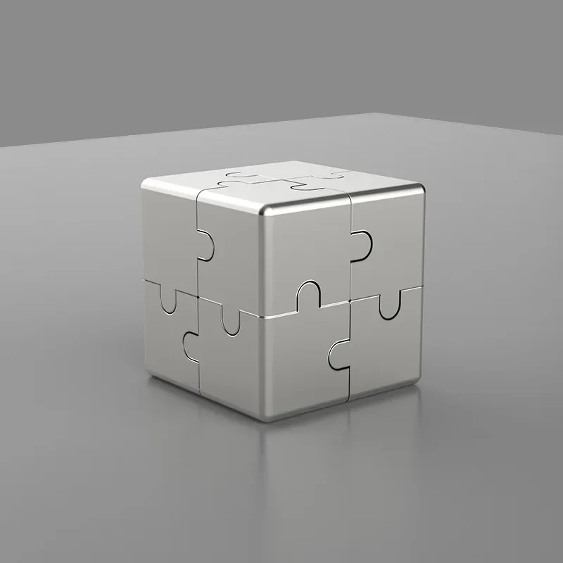 Cubo mágico de inteligencia 3D, juguete de bloques de construcción, rompecabezas de Metal, aleación de aluminio, cubos infinitos, regalos de alto