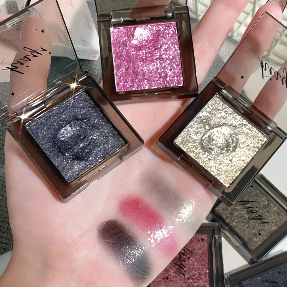 Shimmer & Matte Single Eyeshadow — Iridescent Glow, Waterproof Long-Lasting, Easy Wear for Xmas & Winter