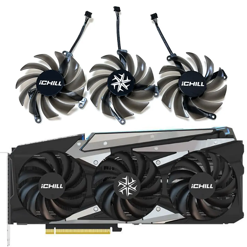 NEW CF-12915S RTX 3060、3070 Ichill X3 Gpu Fan, For INNO3D RTX 3060 、3060TI 、RTX 3070 、3070TI Ichill X3 Video Card Cooling Fan