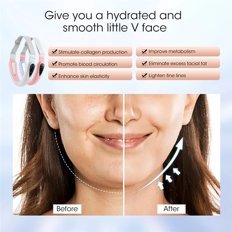 A01V-Veneer جهاز تدليك الوجه النبضي جهاز تنحيف الوجه EMS أداة تجميل مكركرنت لشد ورفعها