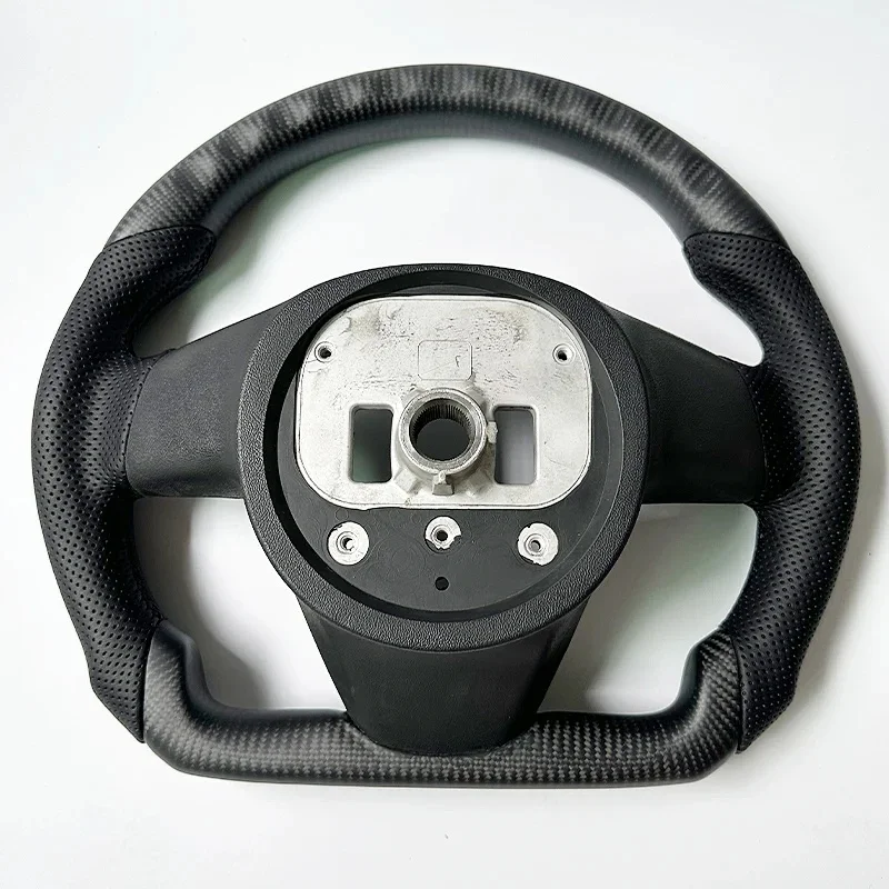 Carbon Fiber Car Steering Wheel With Heating For Tesla Model S Model X 2021-2024 Leather Steering Wheel Modified Car Accessories