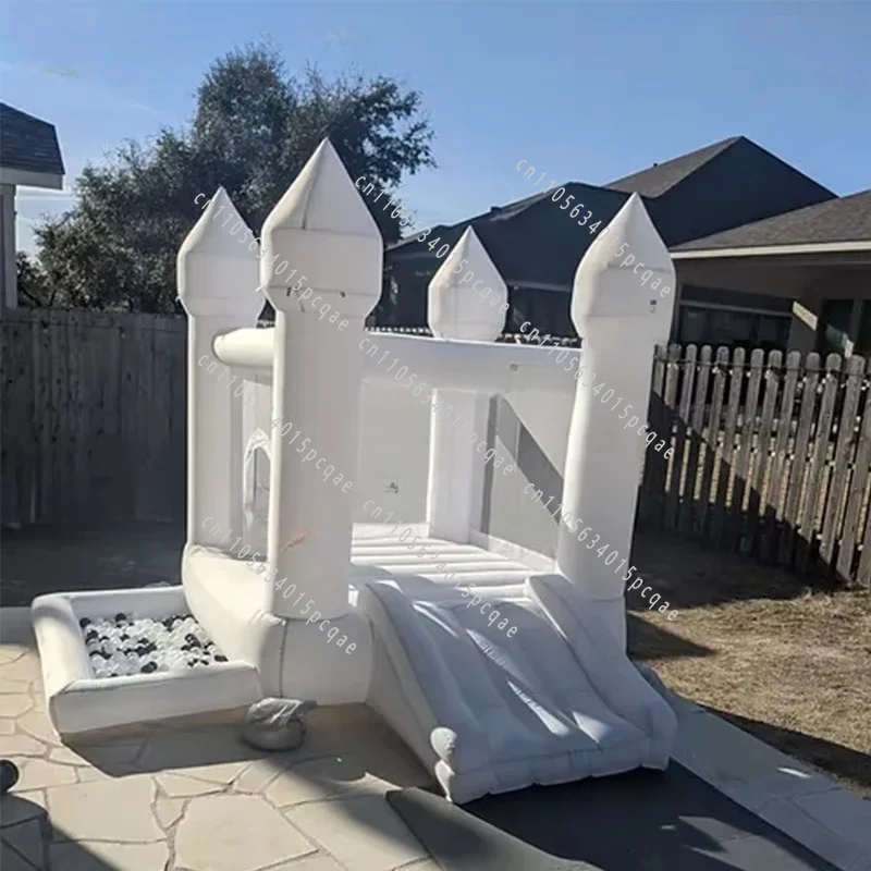 9Ft Commercial Wedding Party Inflatable Bounce Pullover White Wedding Castle White Inflatable House Jump House
