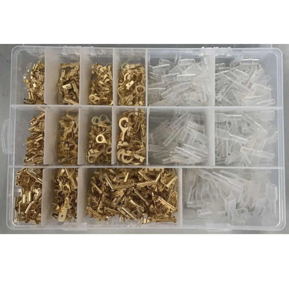 

1000 шт. 2,8/4,8/6,3 мм обжимные клеммы для сращивания, мужской и женский провод, лопаточный разъем, обжимной клеммный блок с комплектом изоляционных рукавов