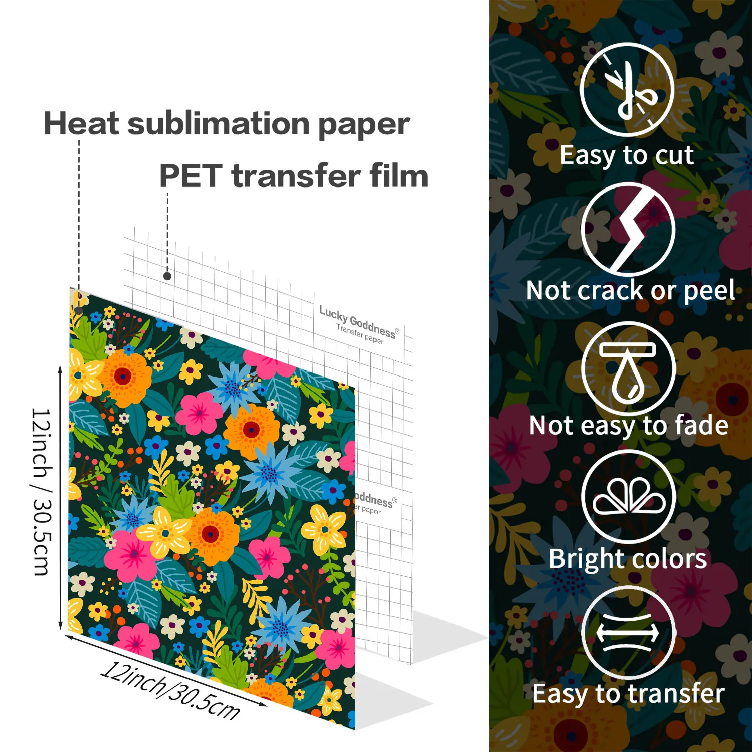 XFX 1 PCS Plants Sublimation Transfer Ink 12 X 12 IN Sublimation Transfer Paper Infusable Printable Transfer Ink for Mug T-Shirt
