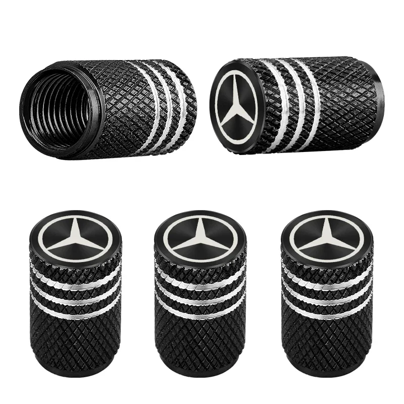 5pcs Car Valve Caps Tire Wheel Stem Air Valve Caps For Mercedes Benz W203 W204 W205 W210 W211 W212 W221 W222 CLS CLA CLK SLK GL5