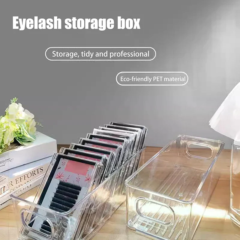 Makeup Organizer False Eyelashes Glue Pallet Holders Transparent Eyelash Storage Box Grafting Eyelashes Extension