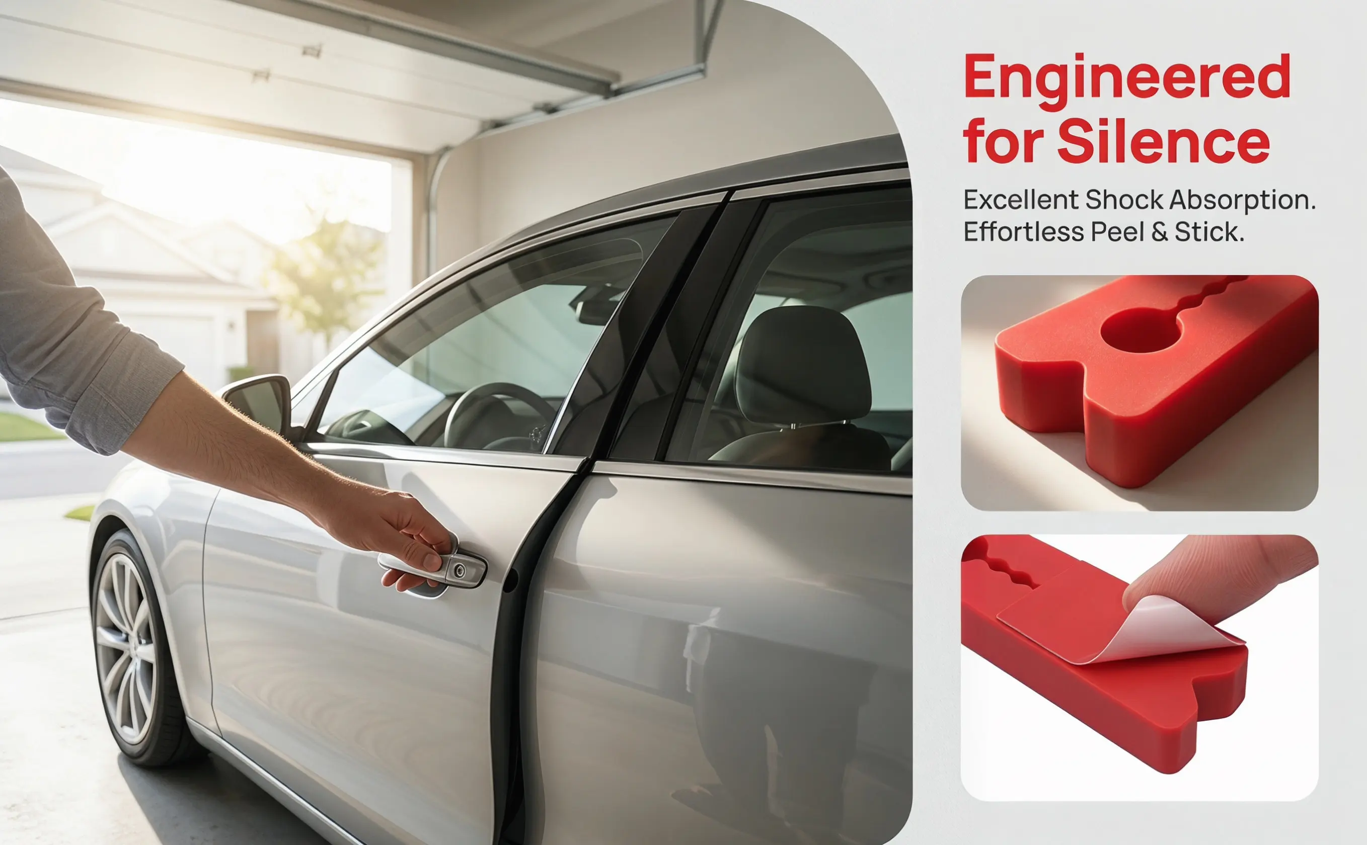 20Pcs Car Door Lock Buffer Pads Silicone Noise Reduction Soundproofing Damper Shock Absorber Acoustic Cushion Mat Door Latch