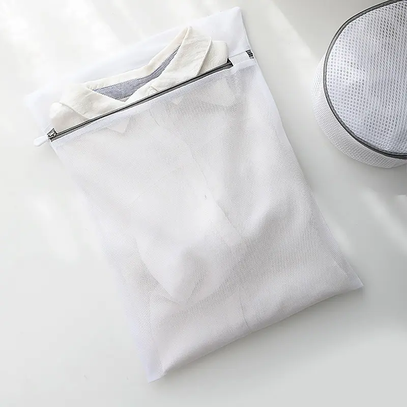 2Pcs White 40X50cm Durable Honeycomb Mesh Laundry Bags For Delicates Net Fabric Durable And Reusable Delicate Wash Bag