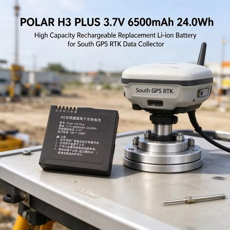 POLAR H3 PLUS 3.7V 6500mAh 24.0Wh High Capacity Rechargeable Replacement Li-ion Battery for South GPS RTK Data Collector Battery