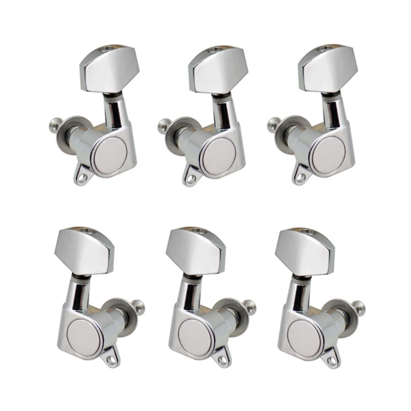 6pcs Sealed Guitar String Pegs Locking Tuners 3L3R Tuning Pegs String Tuner Acoustic Guitar Tuner Machine Head Knob 3Left 3Right