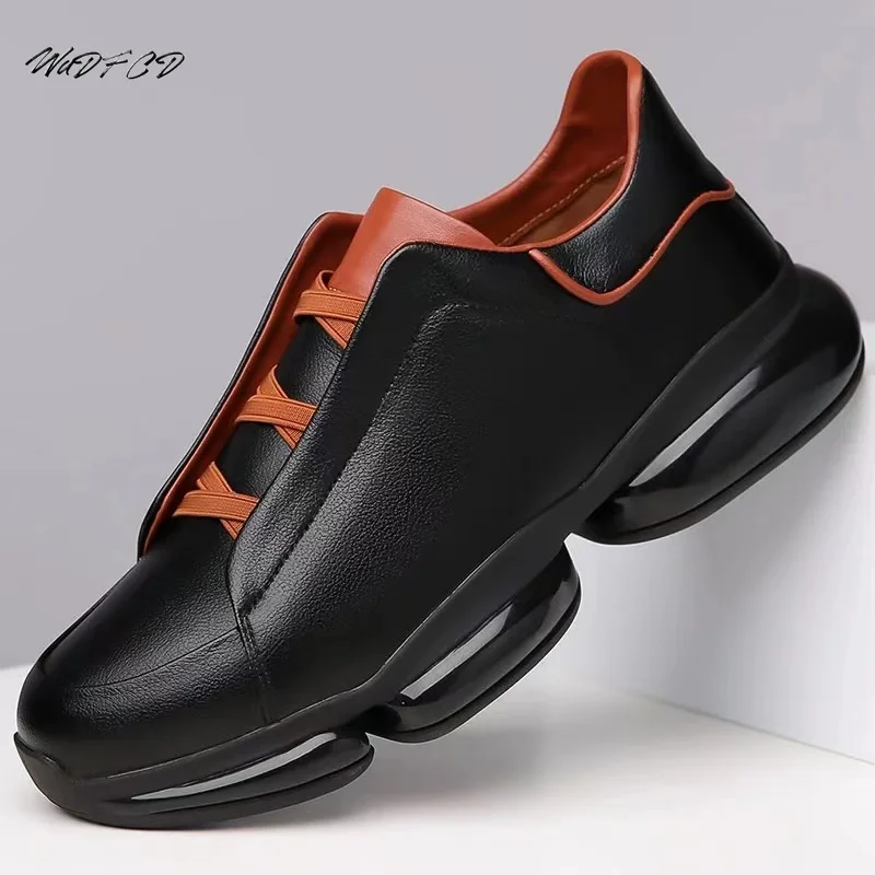 

Chunky Sneakers Plus Size 45 46 Mens Designer Soft Sole Sport Shoes Fashion Casual Leather Upper Height Increased Platform Shoes