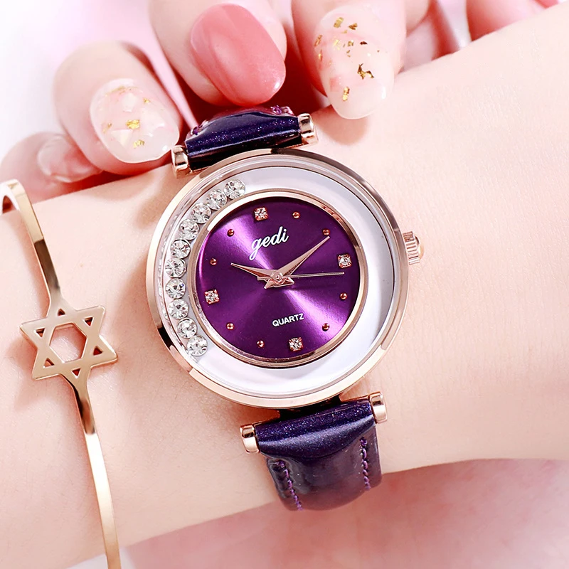 UTHAI CQ369 Flowing rhinestone Women watch waterproof student watch light luxury quartz watch, clock gift，watches for woman