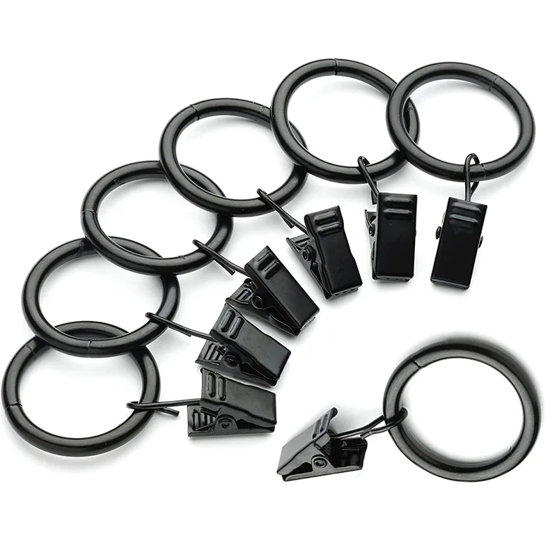 10PCS Curtain Hooks Hanging Clips Metal Clip Rustproof Curtain Rods holders Hangers Split Curtain Rings Buckles Eyelets Grommet
