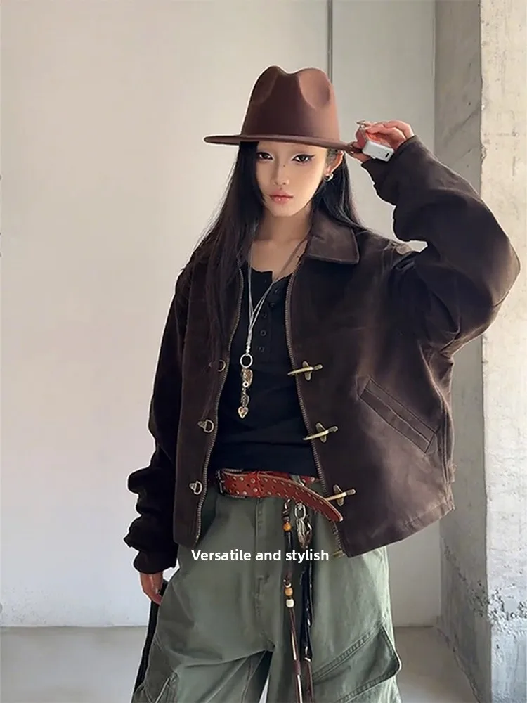 Retro American Aircrt Bule Flight Jaet ort Sle for Men And Women Autumn Season Unique Design Vintage Outerwear
