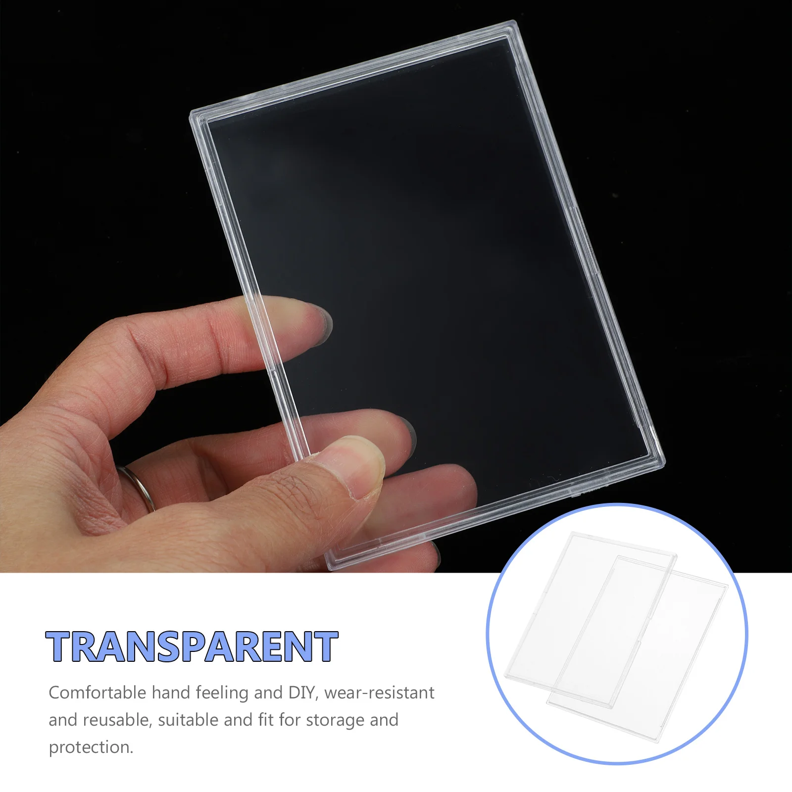 10 قطعة حافظة بطاقات أكريليك شفافة حامل بطاقة صلبة كم واقي لبطاقات الألعاب التجارية عرض بطاقات العرض #6
