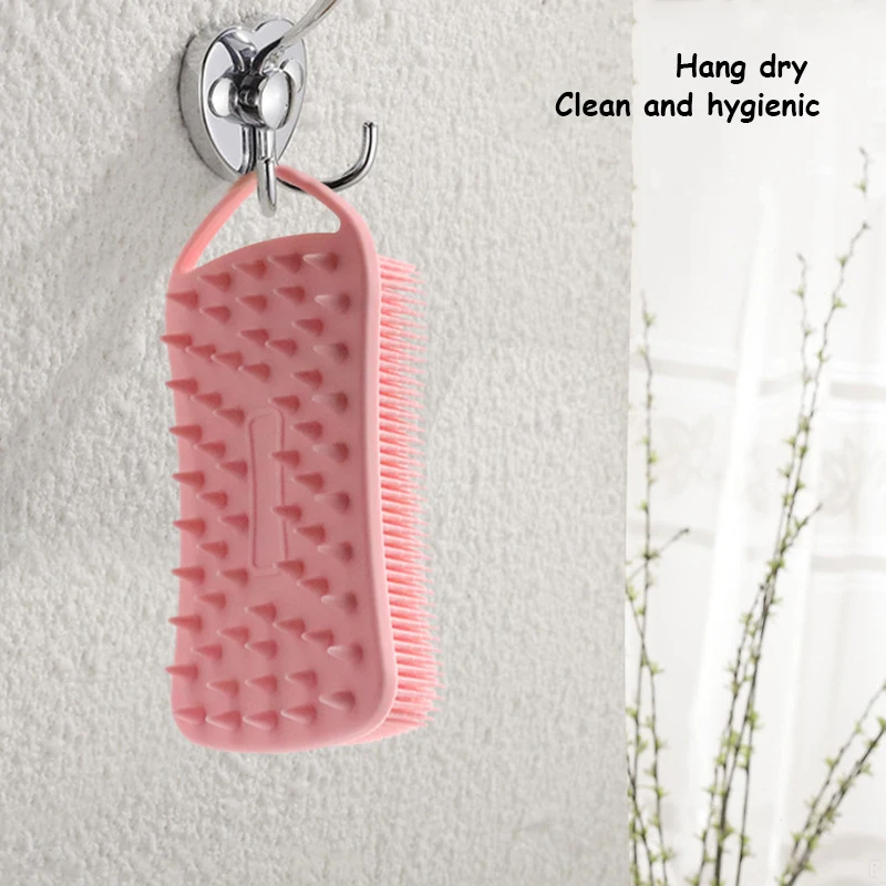 Silicone Body Scrubber Shower Exfoliating Scrub Sponge Bubble Bath Brush Massager Skin Cleaner Cleaning Pad Bathroom Accessories