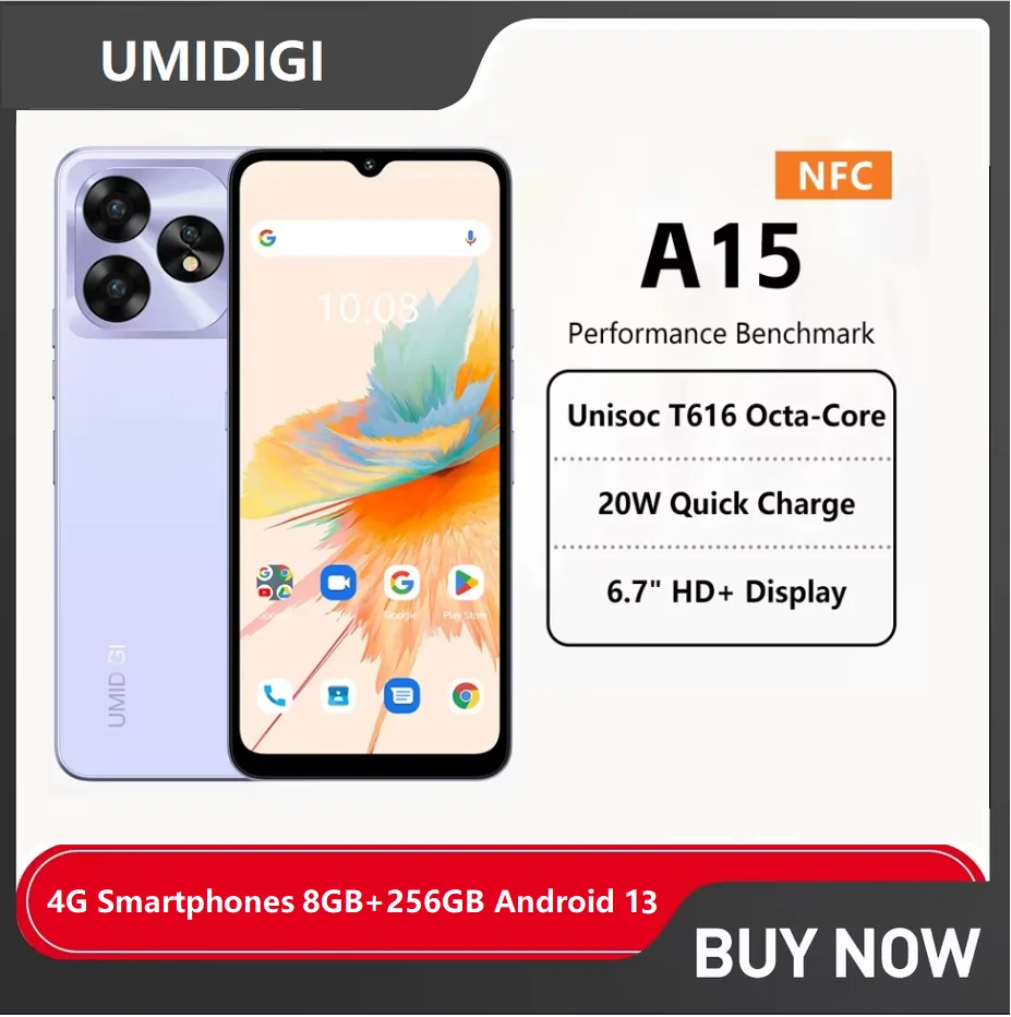 UMIDIGI A15 Smartphone NFC Android 13 ,6.7