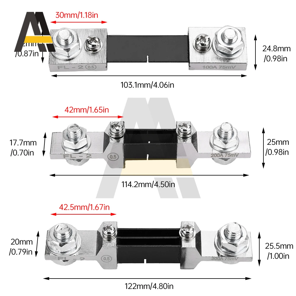 Wielofunkcyjny wyświetlacz cyfrowy miernik napięcia prądu stałego DC 7.5-100V 300A 200A 100A 20A dwukierunkowy wykrywający Tester mocy