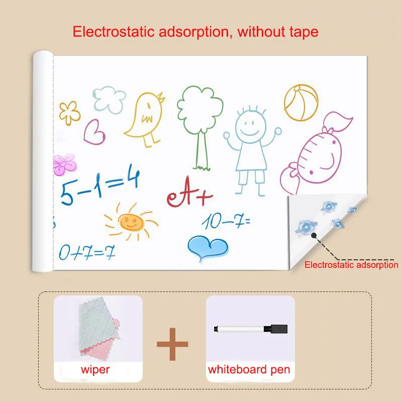 Electrostatic Wall Stickers for Children Removable and Non-invasive Graffiti Painting Board Hanging-on Wall Sticker 60x1000cm