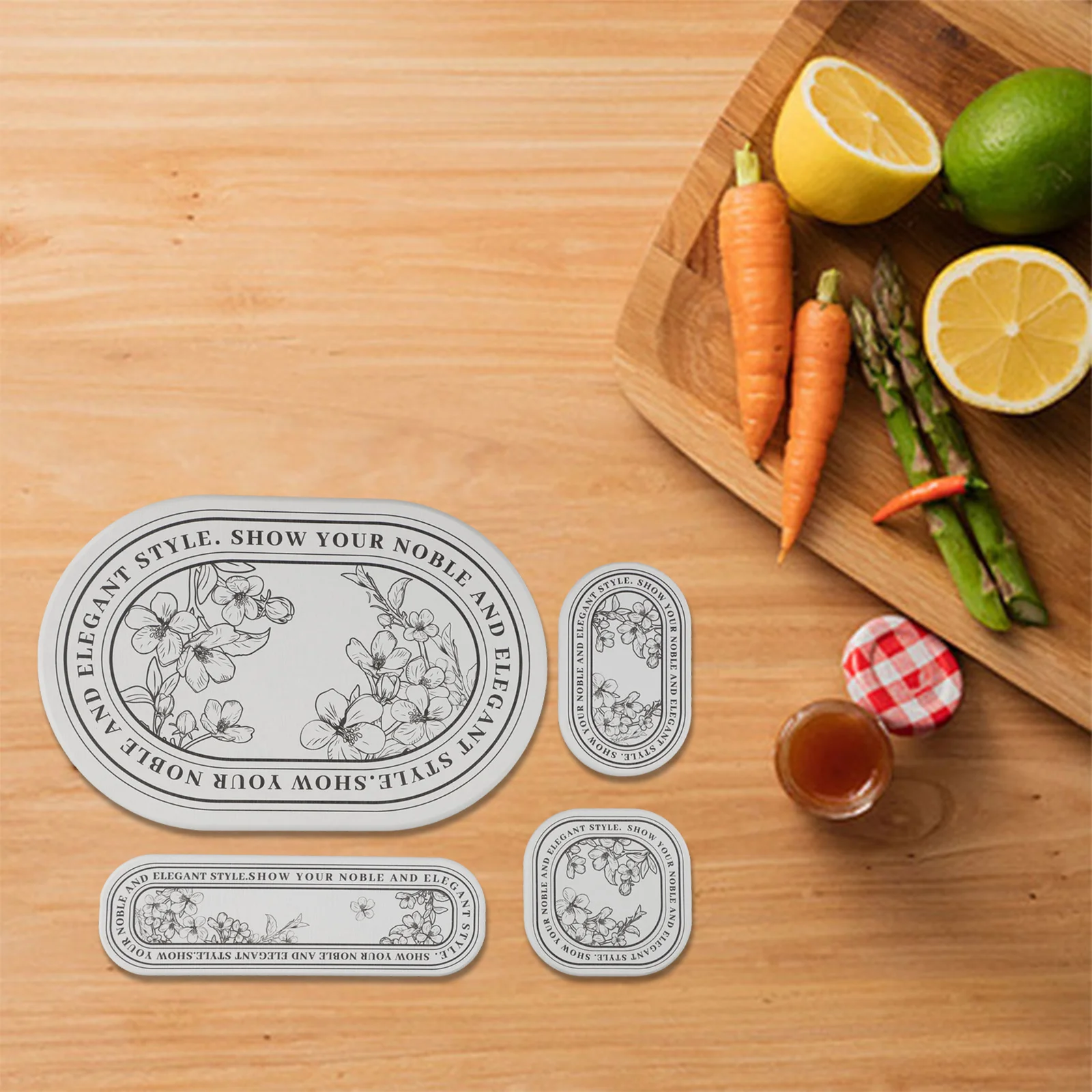 

Contemporary Diatom Mud Absorbent Pad Set Perfectly Suited for Organizing Essentials in Your Kitchen & Bath Spaces
