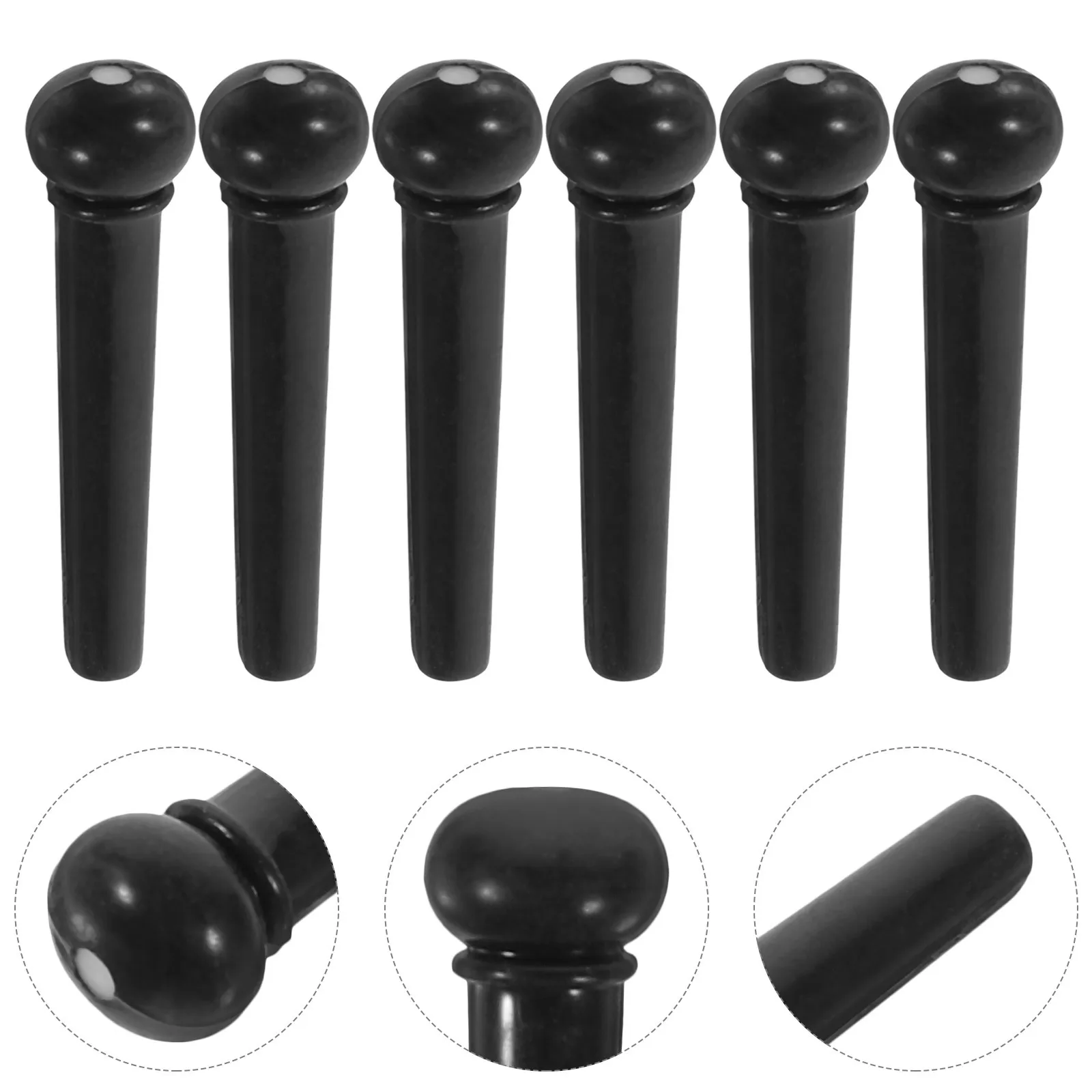 

6Pcs Guitar Pegs Acoustic Guitar Accessories Lightweight Design Convenient Outdoor Use Tone Tuning Bridge Pins