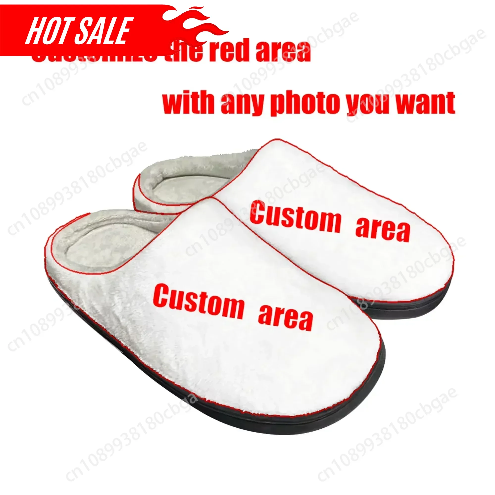 

Hot Custom Made Slippers Home Cotton Shoes High Quality Men Women DIY Plush Bedroom Casual Warm Shoe Custom Slipper