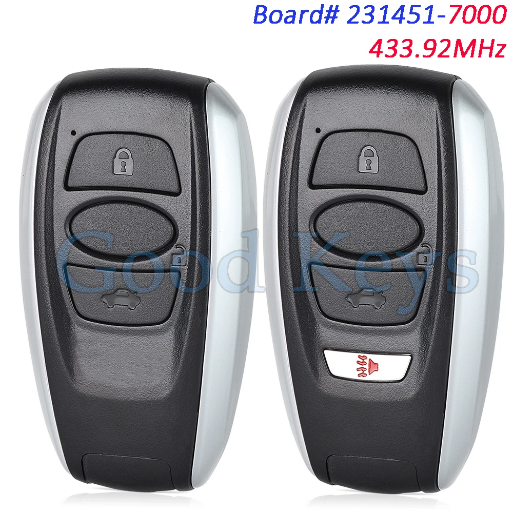 

KEYECU 231451-7000 433.92MHz Smart Prox Remote Key Fob for Subaru Crosstrek BRZ Forester Impreza Legacy Outback WRX STI HYQ14AHK
